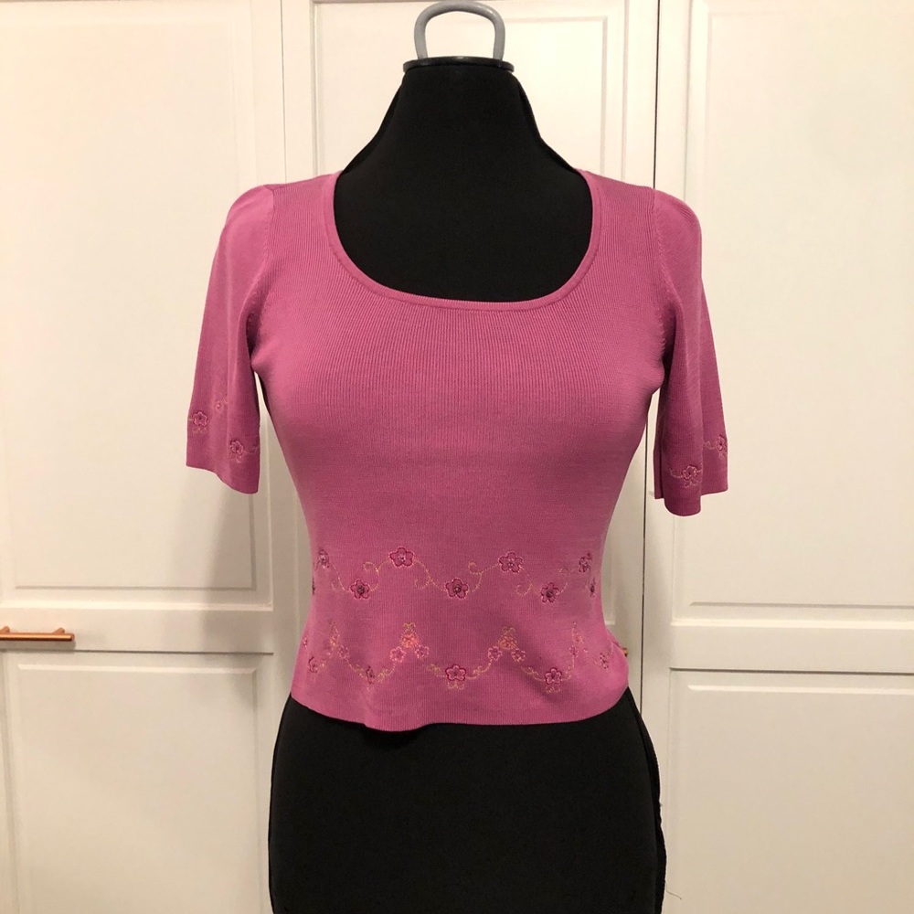 Vintage 100% Silk Ann Taylor Flower Blouse